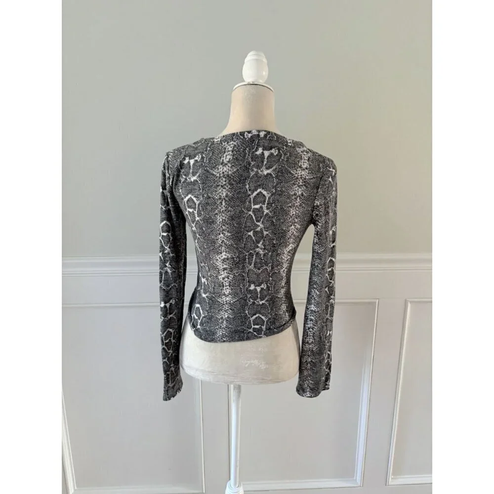 Zara Trafaluc Soft Snakeskin Print Crop Top Size S